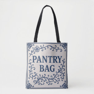 "BLAUE PANTRY-TASCHE" - CHINOISERIE-TOTE TASCHE