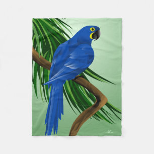 Blaue Papageien-Geschenke Fleecedecke