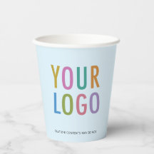 Blaue Papiertassen mit eigenem Firmenlogo 250 ml