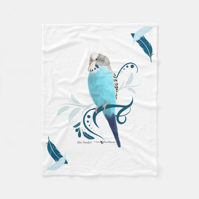 Blaue Parakeet-Decke Fleecedecke (Vorderseite)