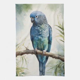 Blaue Parakeet Eukalyptus Tree Geschirrtuch