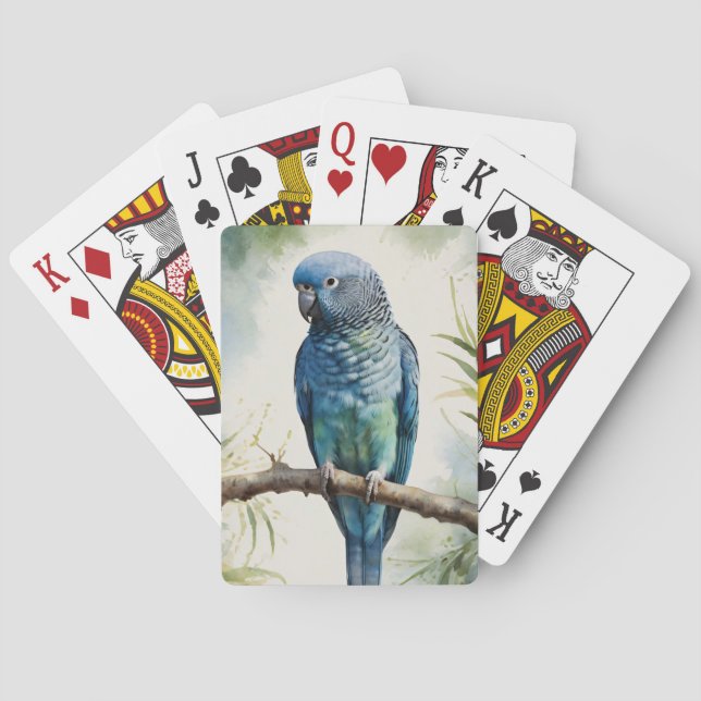Blaue Parakeet Eukalyptus Tree Spielkarten (Rückseite)