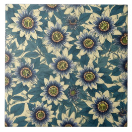 Blaue Passionsmuster-Blume Fliese