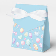 "Blaue Pastell-Ballon- und Herz-Geschenkbox"