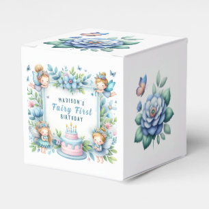 Blaue Pastell Blumenfee zum ersten Geburtstag - Geschenkschachtel