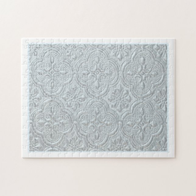 Blaue Pastell-Blumenmuster (Horizontal)