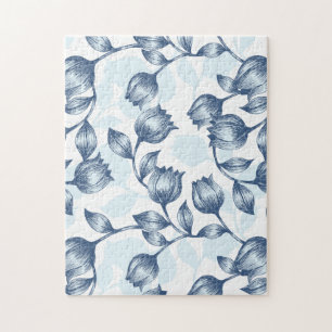 Blaue Pastell-Eleganz: Tulpen-Silhouette Blumenmus
