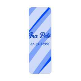 Blaue Pastell-Linien mit Namen Datum Boho Retro Mu