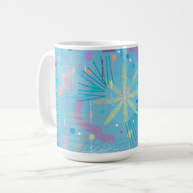Blaue Pastell-Traum-Abstraktion  Kaffeetasse (Vorderseite Links)