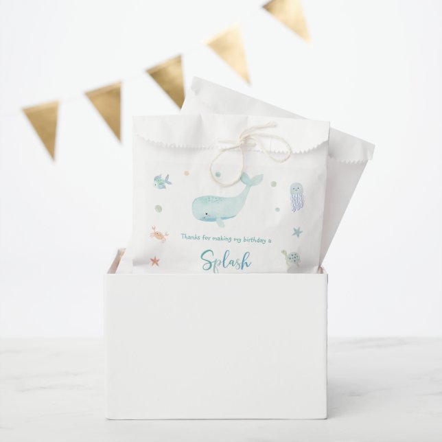 Blaue Pastelle unter dem Meer Geburtstag Geschenktütchen (Party)