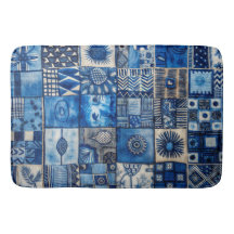 Blaue Patchworkarbeit