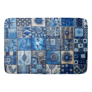 Blaue Patchworkarbeit Badematte