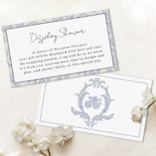 Blaue Perfect Pear Display-Duscheneinlagekarte Begleitkarte