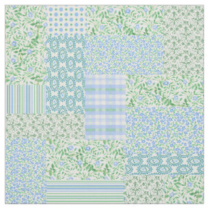 Blaue Periwinkeln Blume Vintage Imitate Pattern Stoff