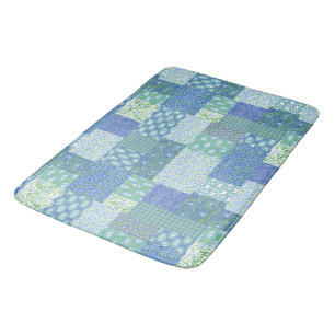 Blaue Periwinkle Floral Boho Imitate Muster Muster Badematte