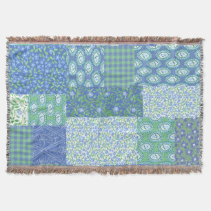 Blaue Periwinkle Floral Boho Imitate Muster Muster Decke