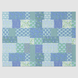Blaue Periwinkle Floral Boho Imitate Muster Muster Seidenpapier
