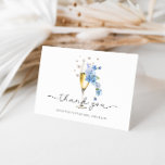 Blaue Perlen und Prosecco-Brautparty Dankeskarte<br><div class="desc">Dusty Blue Floral Pearls & Prosecco Brautparty Vielen Dank</div>