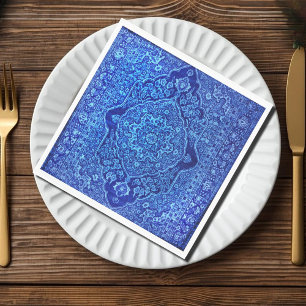 Blaue Perserteppich-Optik - Tabris Serviette
