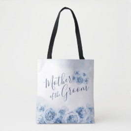 Blaue personalisierte Blütenmutter des Bräutigams Tasche