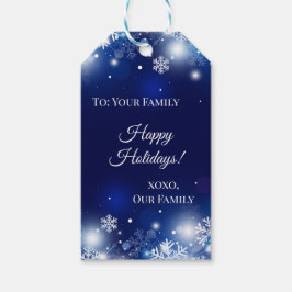 Blaue Personalisierte Weihnachtsschneeflocken Geschenkanhänger