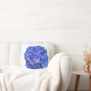 Blaue Perwinkle, elegante Blumenhydrangeas Kissen