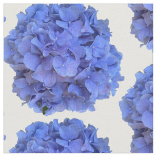 Blaue Perwinkle, elegante Blumenhydrangeas Stoff