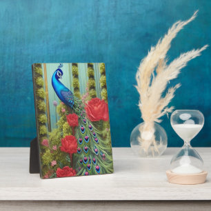 Blaue Pfaue in Rose und Garten des Himmlischen Fri Fotoplatte