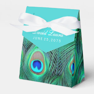 Blaue Pfauenhochzeit Geschenkschachtel
