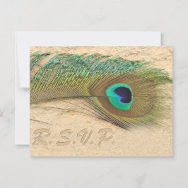 Blaue Pfauenkarten RSVP Karte