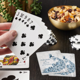 Blaue Pfauenleder Weinkeller Spielkarten
