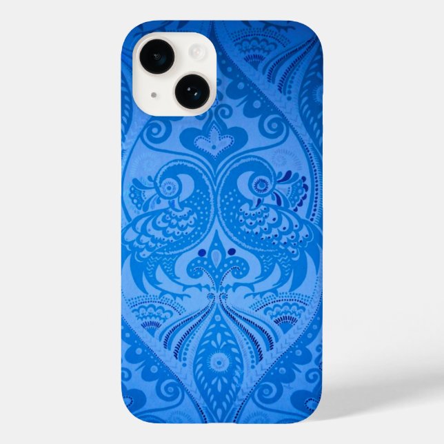 Blaue Pfauenvögel Case-Mate iPhone 14 Hülle (Rückseite)