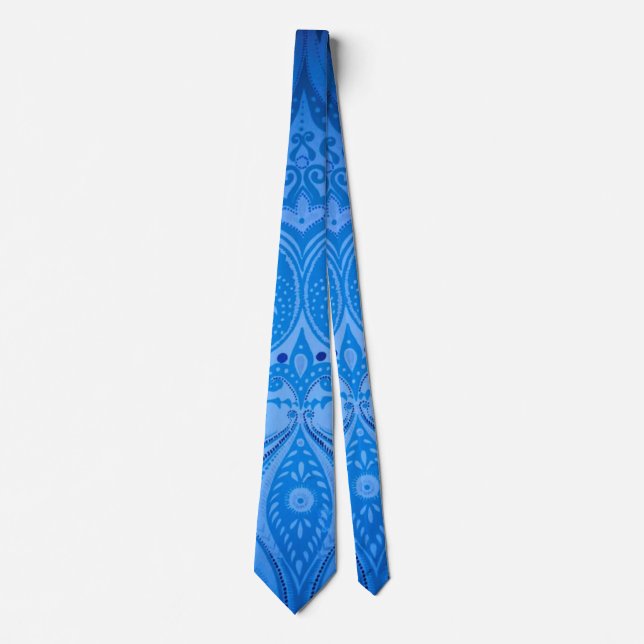 Blaue Pfauenvögel Krawatte (Vorderseite)