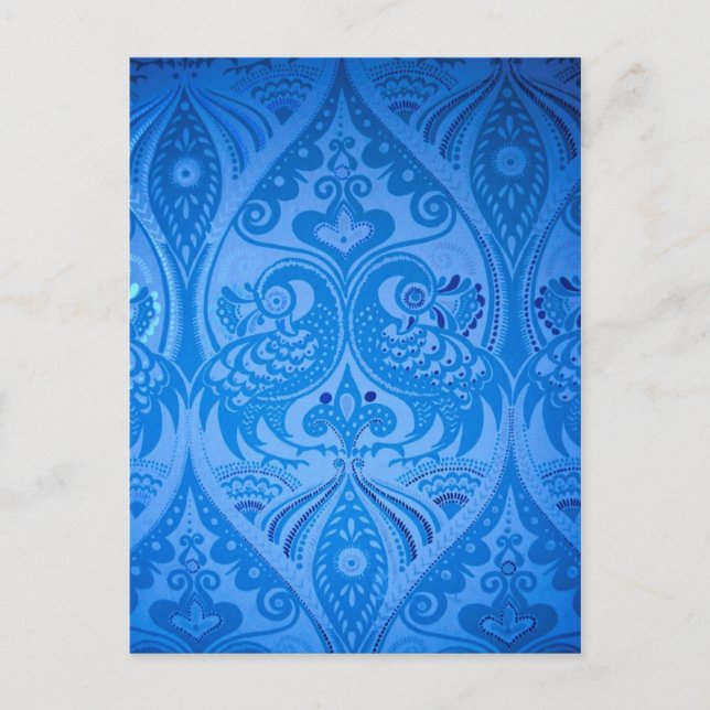 Blaue Pfauenvögel Postkarte (Vorderseite)