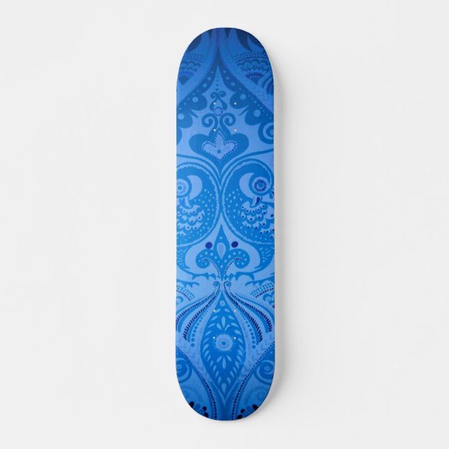 Blaue Pfauenvögel Skateboard (Vorne)
