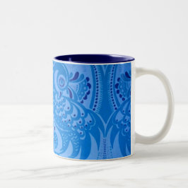 Blaue Pfauenvögel Zweifarbige Tasse