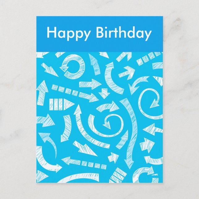 Blaue Pfeile Postkarte (Vorderseite)