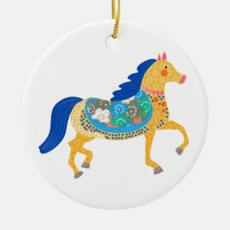 Blaue Pferdekollektion Keramikornament