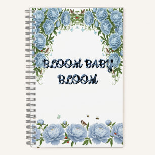 Blaue Pfingstrose Luxus Floral Notizbuch