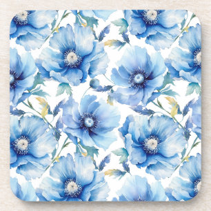 Blaue Pflaume-Blume Getränkeuntersetzer