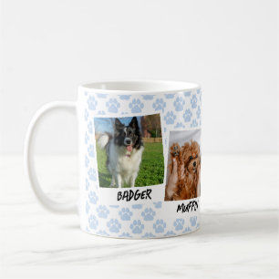 Blaue Pfoten 4 Hund Schnappschüsse Foto Vorlage Kaffeetasse