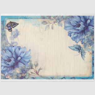 Blaue Pfoten und Schmetterling-Ephemonie Seidenpapier