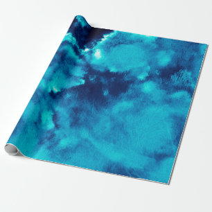 Blaue Phantom-Mode Muster Dirty Plash Wasserfarbe Geschenkpapier