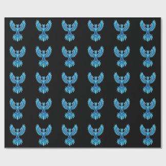 Blaue Phoenix-Aufsteigende-Notizbuch - Fantasy-Kun Geschenkpapier