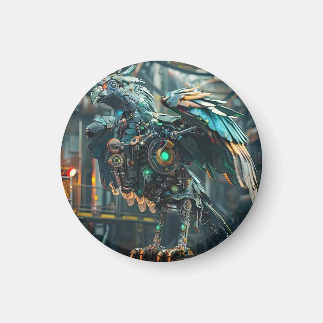 Blaue Phoenixvogel Magnet (Vorne)