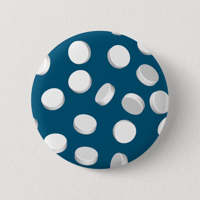 blaue Pillen Drogen Button (Vorderseite)