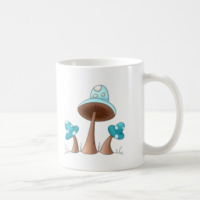 Blaue Pilze Kaffeetasse (Rechts)