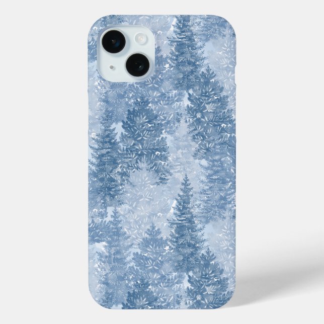 Blaue Pine Trees Case-Mate iPhone Hülle (Rückseite)
