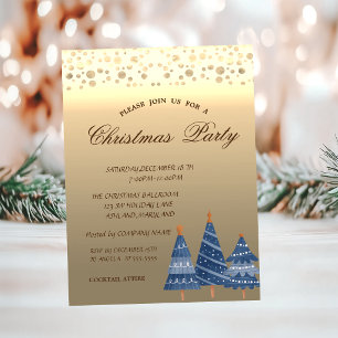 Blaue Pinienbäume, Dots Weihnachtsgebäck für Firme Einladung