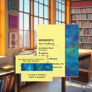 Blaue Pinselstriche, Kunsthändler Visitenkarte